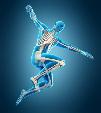 58802497 Illustration 3d Medicalement Exacte D Une Pose De Sportif 1